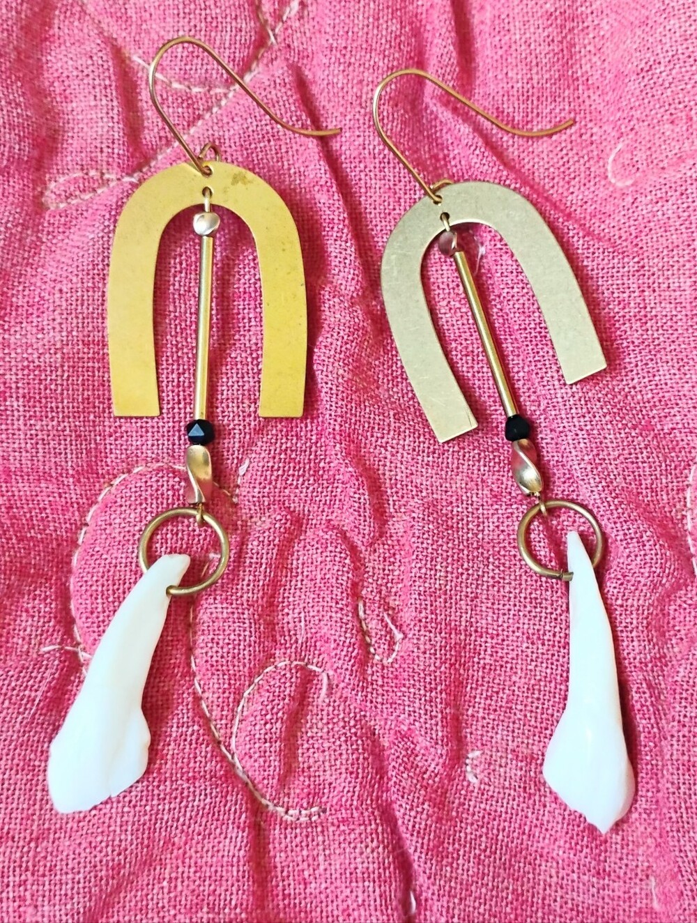 'U Hoo' Handmade Buffalo Tooth Statement Earrings